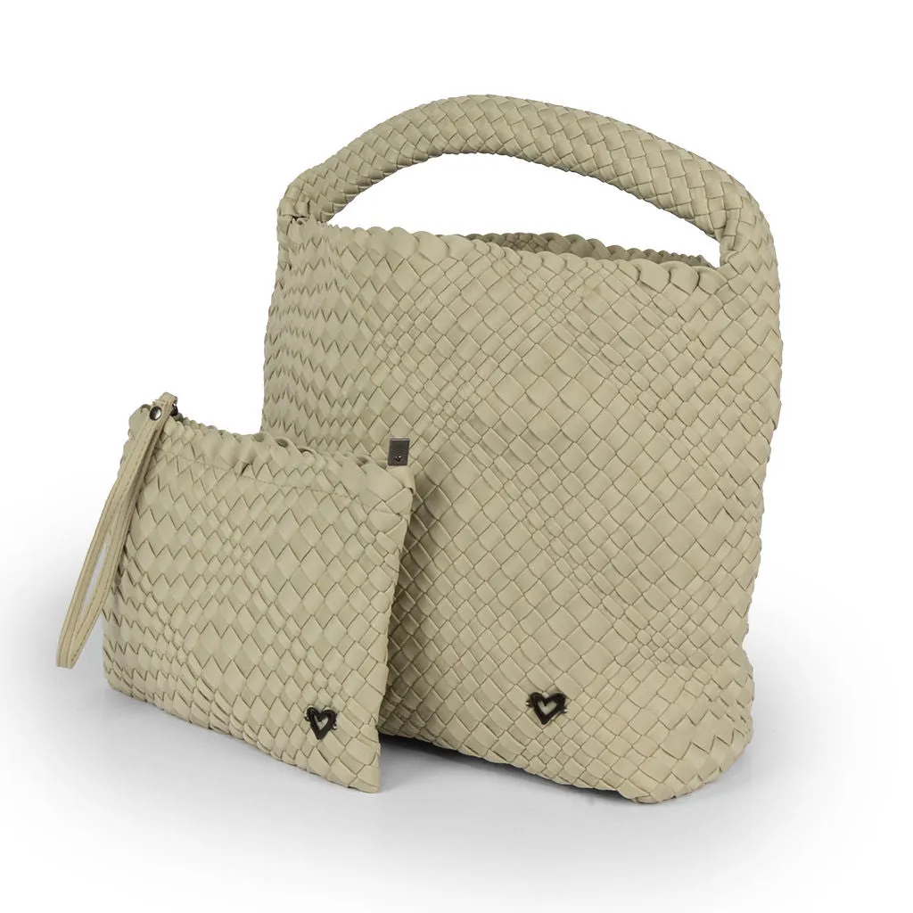 NEW: Langford Woven Hobo Tote - Khaki