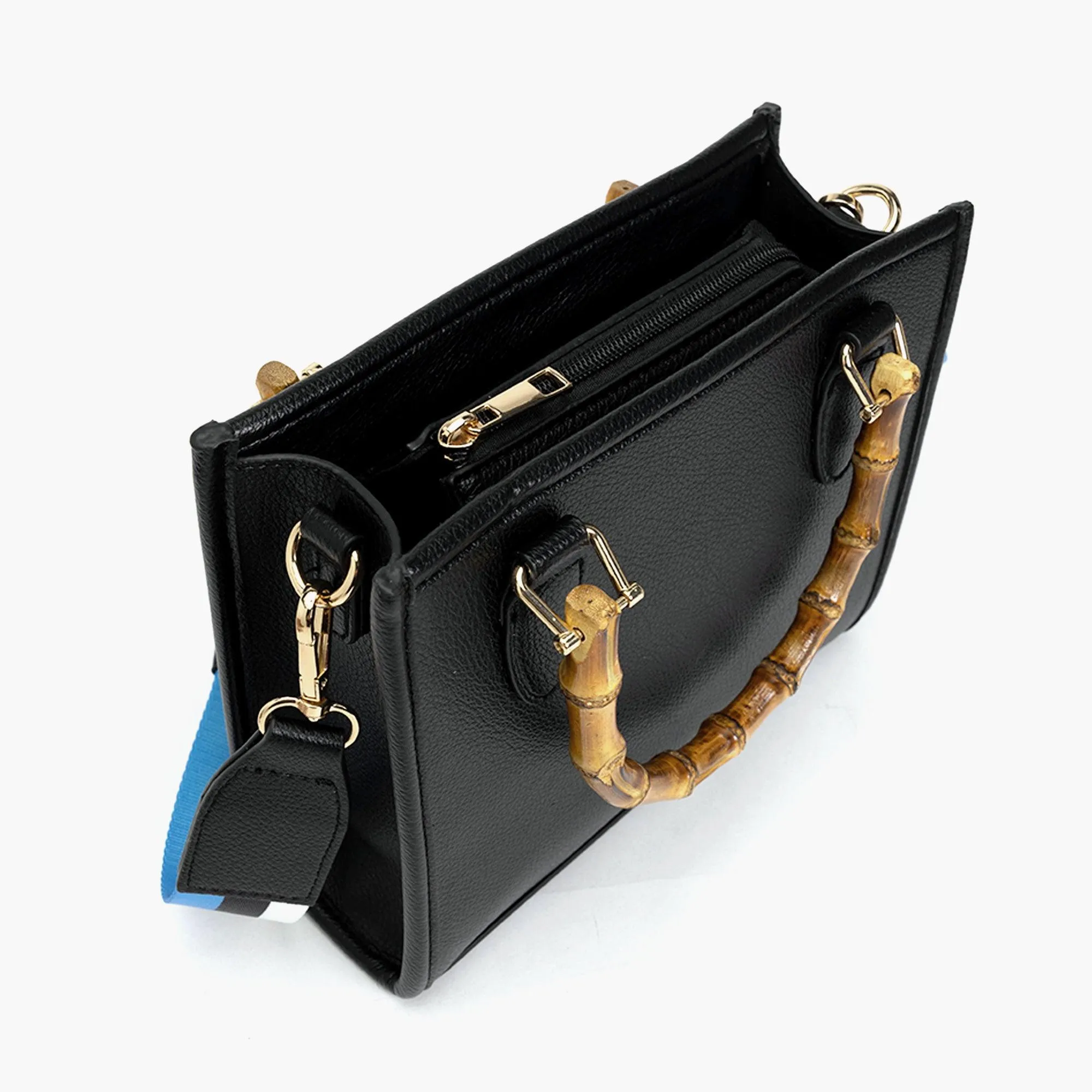 The Kate Wooden Handle Strap Satchel Bag