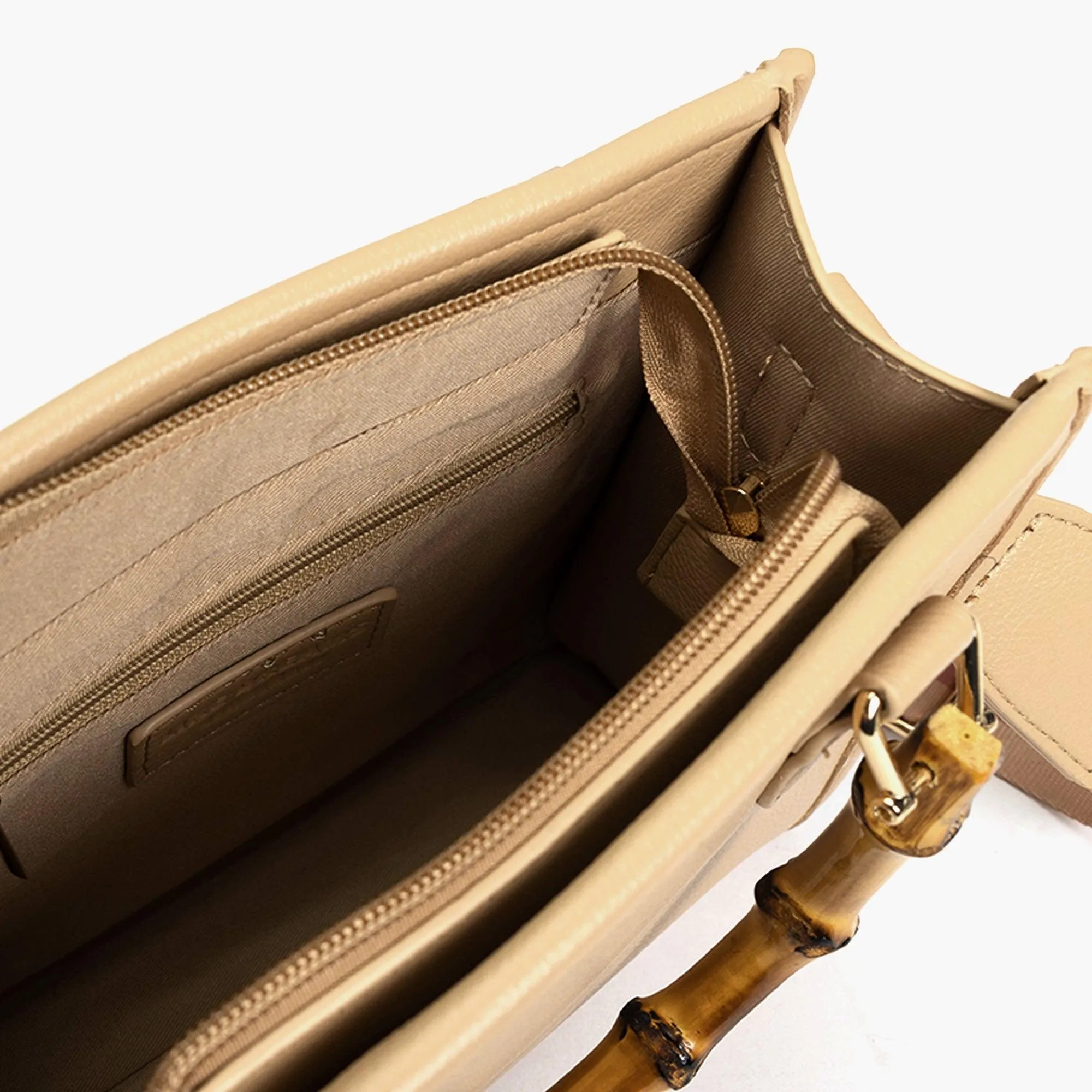 The Kate Wooden Handle Strap Satchel Bag