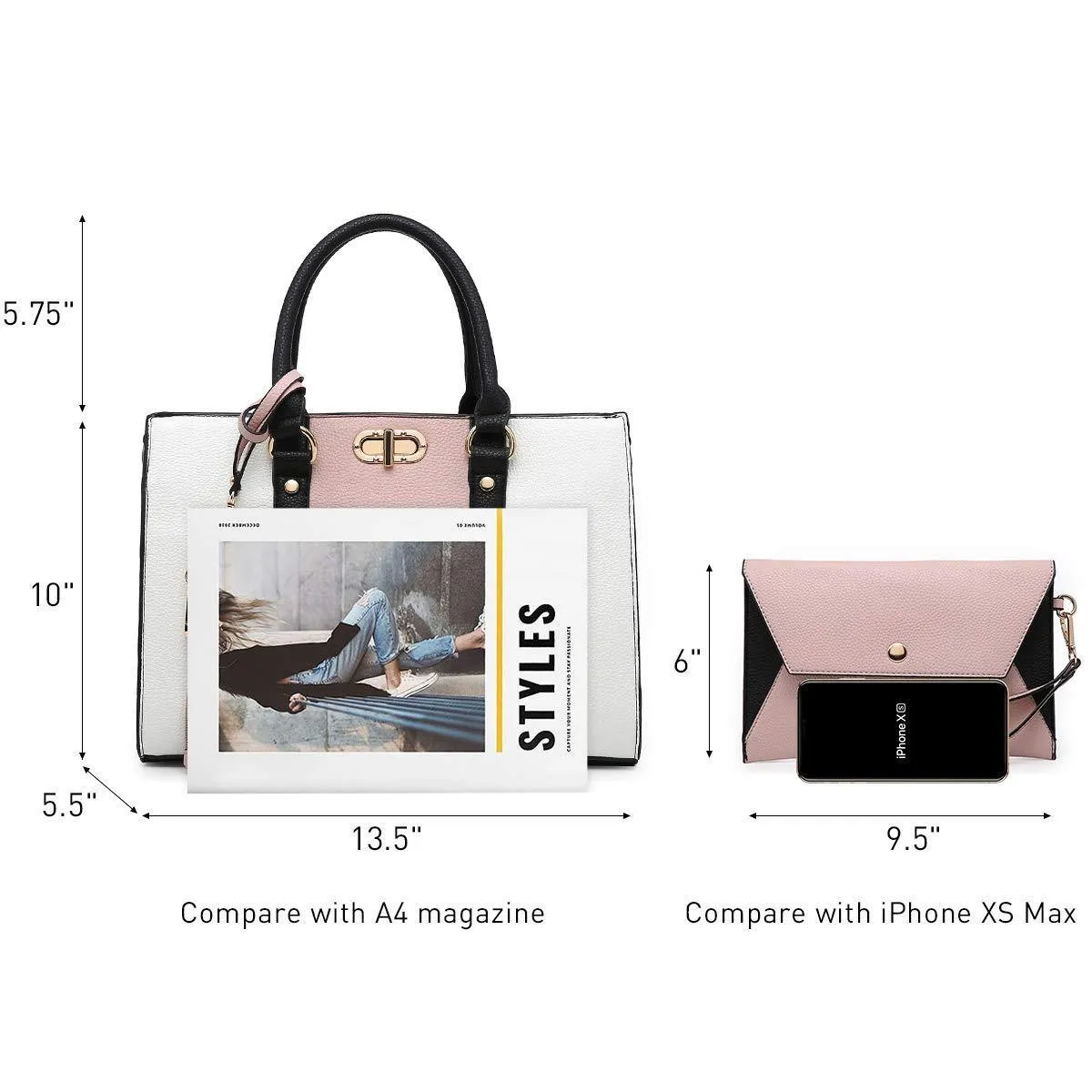 Two-tone 3-in-1 Handbag