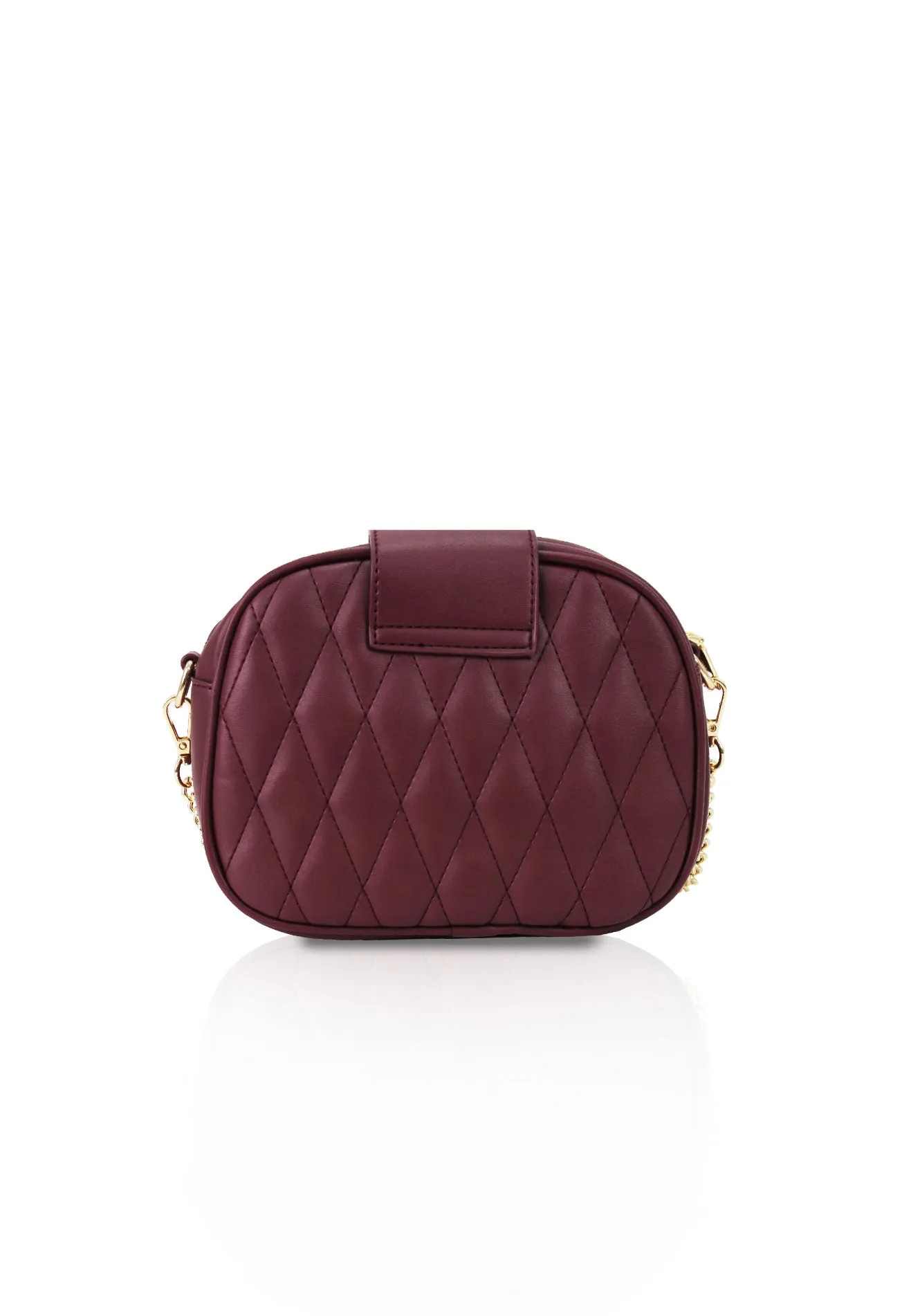 VOIR JOLEE Belted Quilted Chain Strap Bag