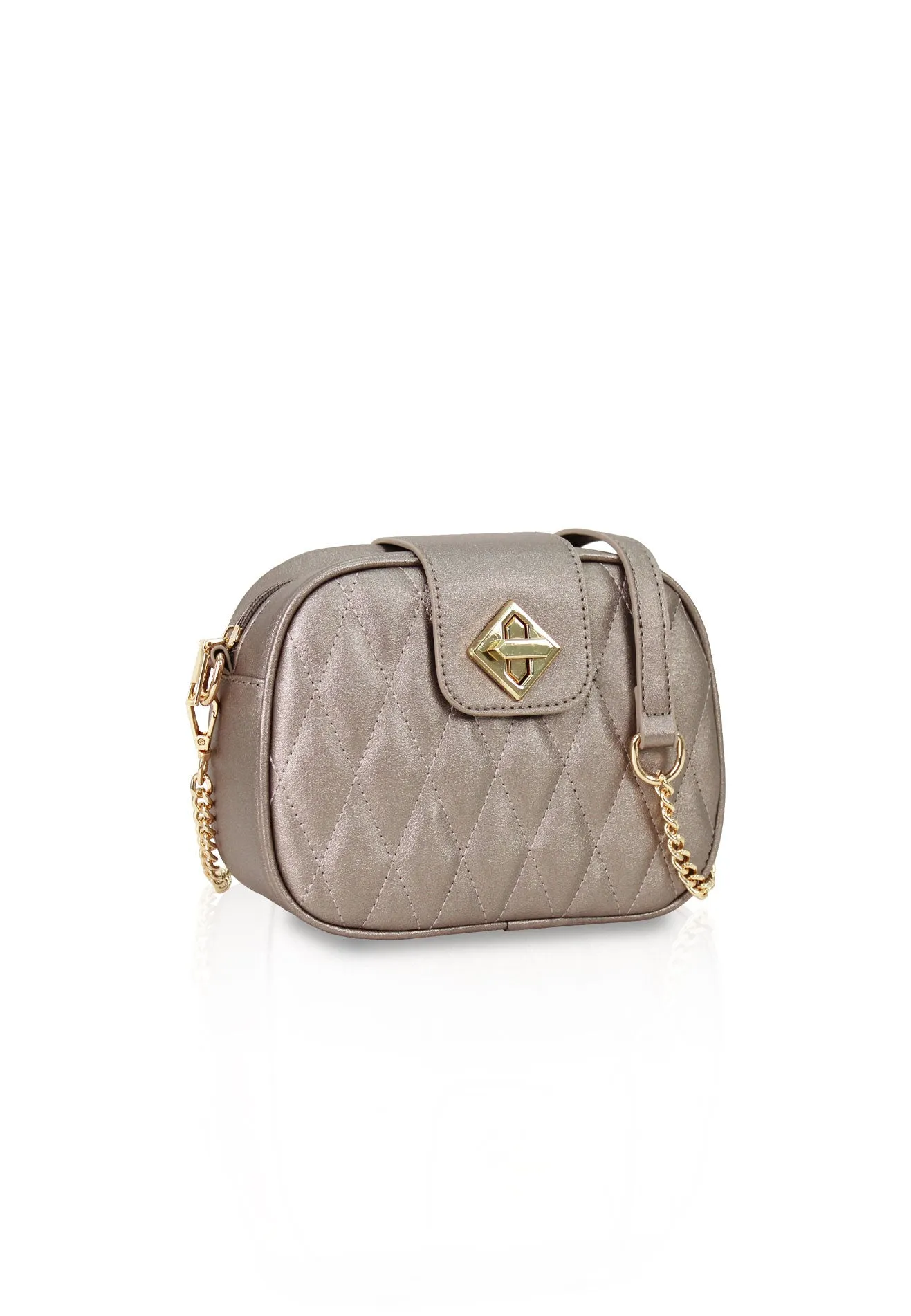 VOIR JOLEE Belted Quilted Chain Strap Bag